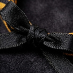 10pcs Orange and Black Tiger Stripe Fabric Bracelet with Black Ribbon Bow
