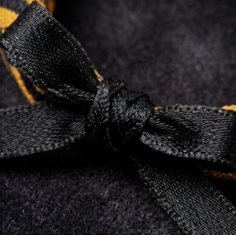 10pcs Orange and Black Tiger Stripe Fabric Bracelet with Black Ribbon Bow