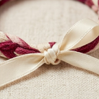 10pcs Burgundy and Cream Braided Fabric Bracelet with Satin Bow