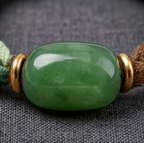 10pcs Earthy Green and Brown Braided Cord Bracelet with Polished Stone Centerpiece