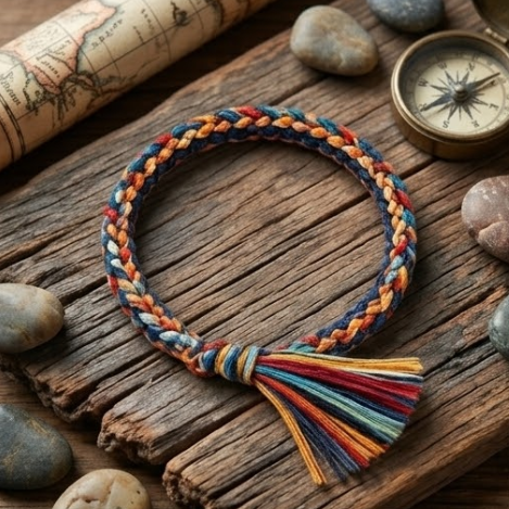 10pcs Multicolor Braided Thread Bracelet with Tassel Accent